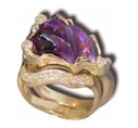 Gem Carving Amethyst Ring Designer Hans Meevis