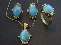 Larimar suite in 18k Gold