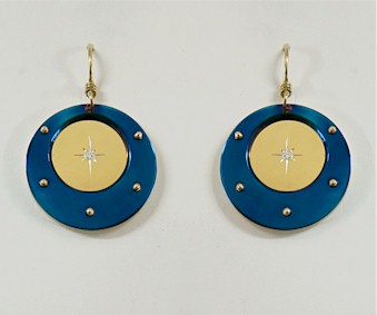 Titanium Earrings - Circle Star Design