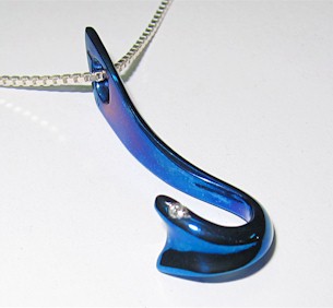 Titanium Pendant curved shape