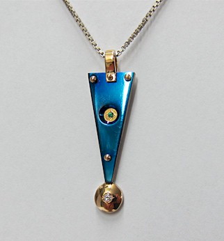 Titanium Pendant Gold Droplet Design