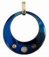 Titanium Pendant Open Circle Blue Design