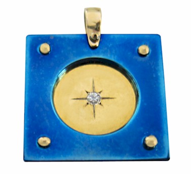Titanium Pendant Square Star Design