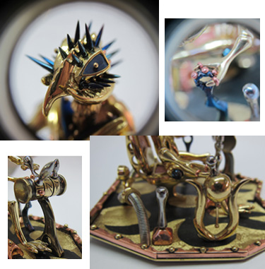 Dragonfly Fighter Sculpture - Closeup details of the alien pilot