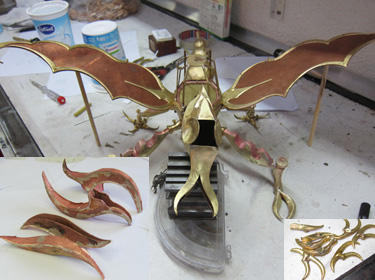 Dragonfly Fighter Sculpture - Developing the head and feet