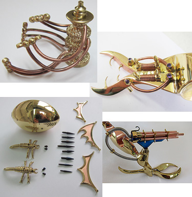 Dragonfly Fighter Sculpture showing the intricate detailed parts