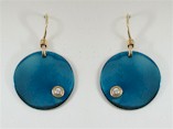 Titanium Earrings - Circle Diamond Desrign