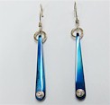 Titanium Earrings Diamond Dangle Design