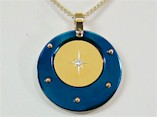 Titanium Pendant - Circle Star Design