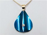 Titanium Pendant - curved diamond design