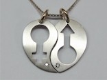 Titanium Pendant with Male-Female Symbol