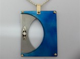 Titanium Pendant Square Geometric Design